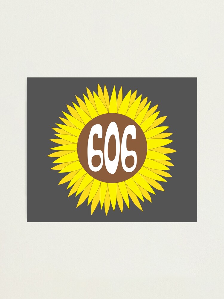 Hand Drawn Kentucky Sunflower 606 Area Code Photographic Print By Itsrturn Redbubble