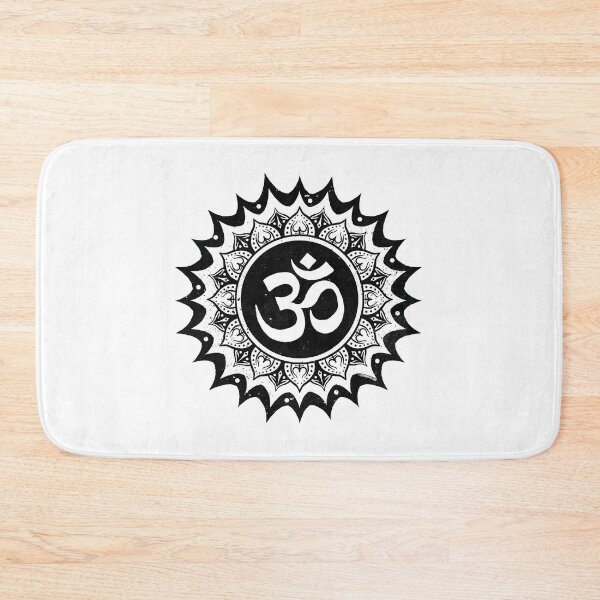 Item preview, Om with Lotus Flower-Black and white design designed and sold by ARTmuffin.