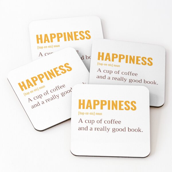Item preview, HAPPINESS IS A CUP OF COFFEE AND A GOOD BOOK designed and sold by ER-DESIGNS.