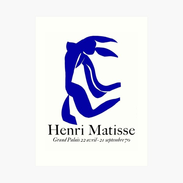 GRAND PALAIS Jahrgang 1970 Matisse La Chevelure Exponat Werbedruck Kunstdruck