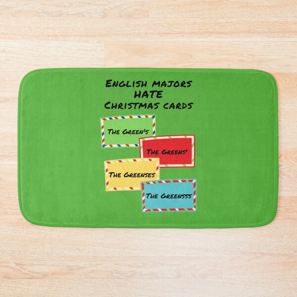 Item preview, English majors hate Christmas cards funny holiday green designed and sold by GrammarDance.