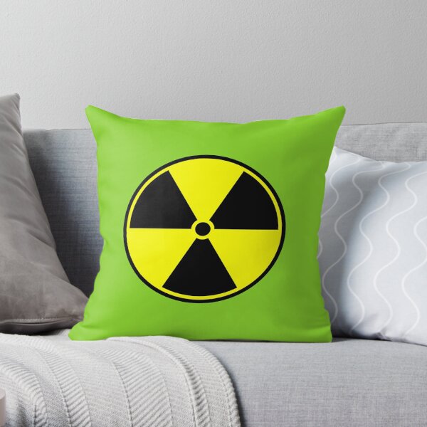 SunFrot Toxic Radiation Biohazard Vintage Heartbeat Throw Pillow 16x16 Multicolor 