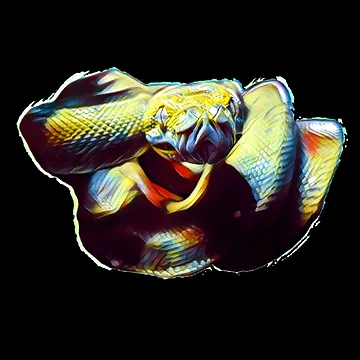 Artwork thumbnail, Green Tree Python Graphic Design by JRRTs