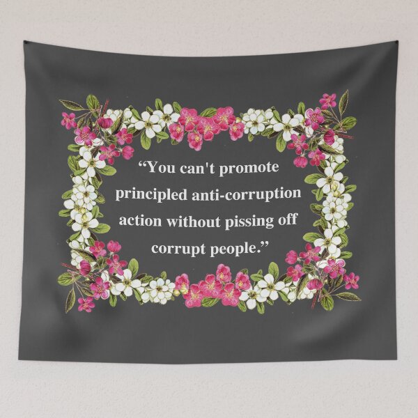 Item preview, Kent Corruption Quote - Pissing Off Corrupt People (white flowers) designed and sold by Thelittlelord.