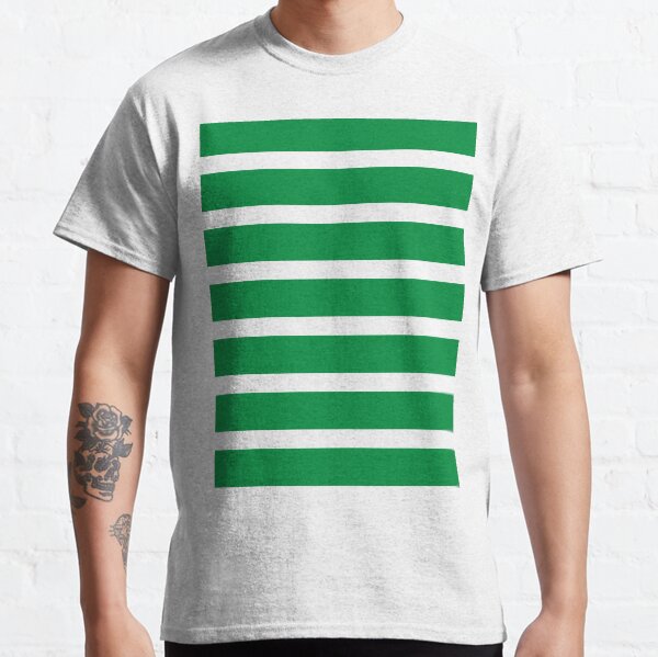 Bold Green and White Stripes Classic T-Shirt