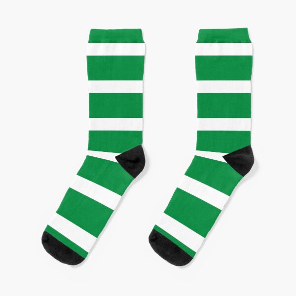 Bold Green and White Stripes Socks