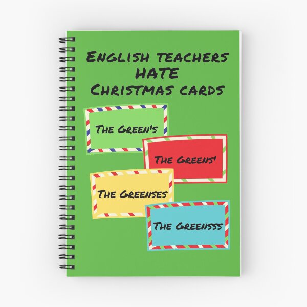 Item preview, English teachers hate Christmas cards funny holiday green designed and sold by GrammarDance.