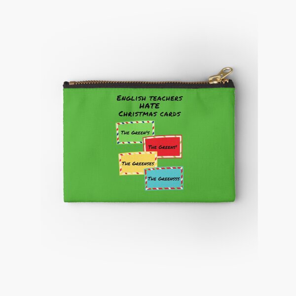 Item preview, English teachers hate Christmas cards funny holiday green designed and sold by GrammarDance.