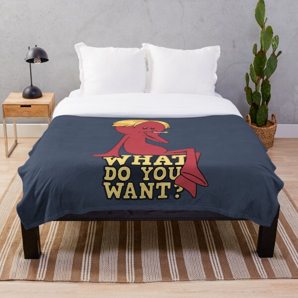 Red Meeseeks - What Do You Want? Throw Blanket