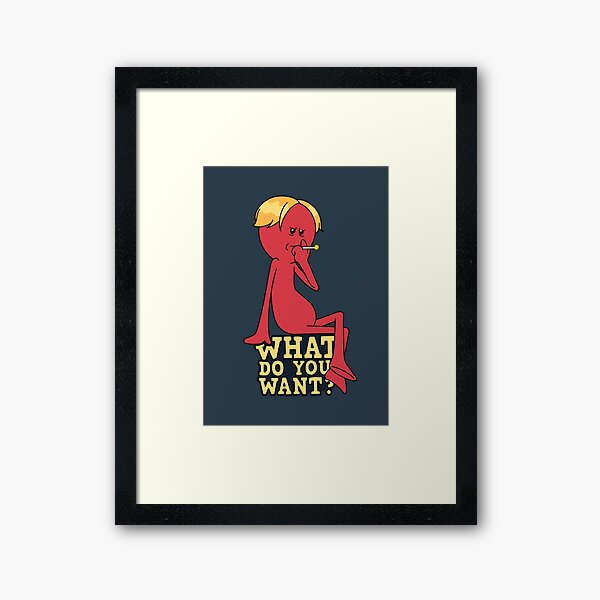 Red Meeseeks - What Do You Want? Framed Art Print