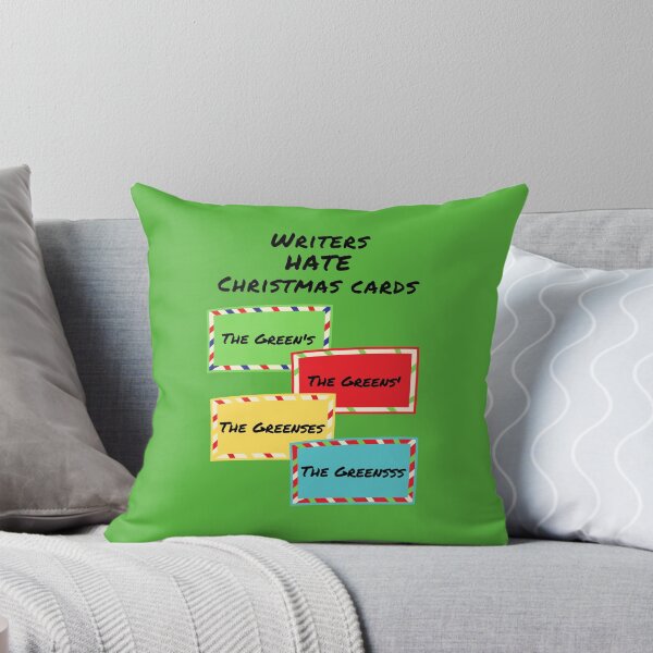Item preview, Writers hate Christmas cards funny holiday green designed and sold by GrammarDance.