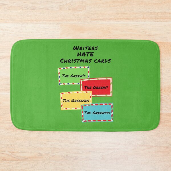 Item preview, Writers hate Christmas cards funny holiday green designed and sold by GrammarDance.