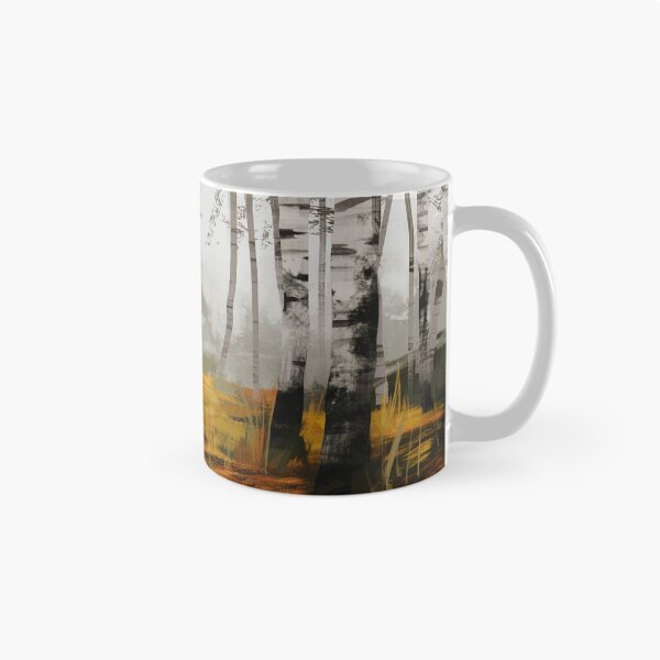Item preview, Gloomy Foggy Autumn Forest with Birch Trees designed and sold by sktchup.