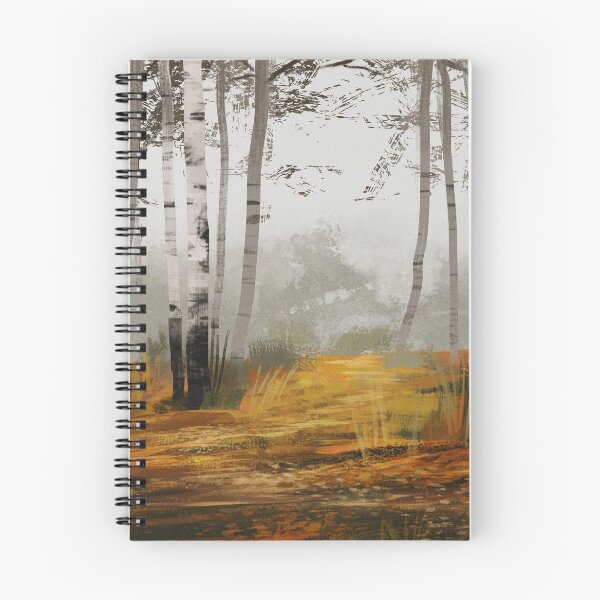 Item preview, Gloomy Foggy Autumn Forest with Birch Trees designed and sold by sktchup.