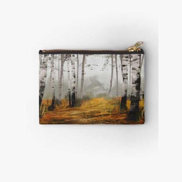 Item preview, Gloomy Foggy Autumn Forest with Birch Trees designed and sold by sktchup.