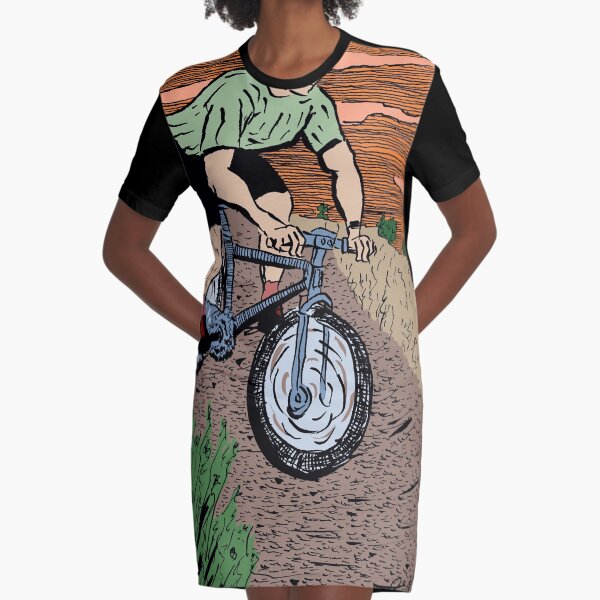 Mountain Biking On Corral Loop Graphic T-Shirt Dress