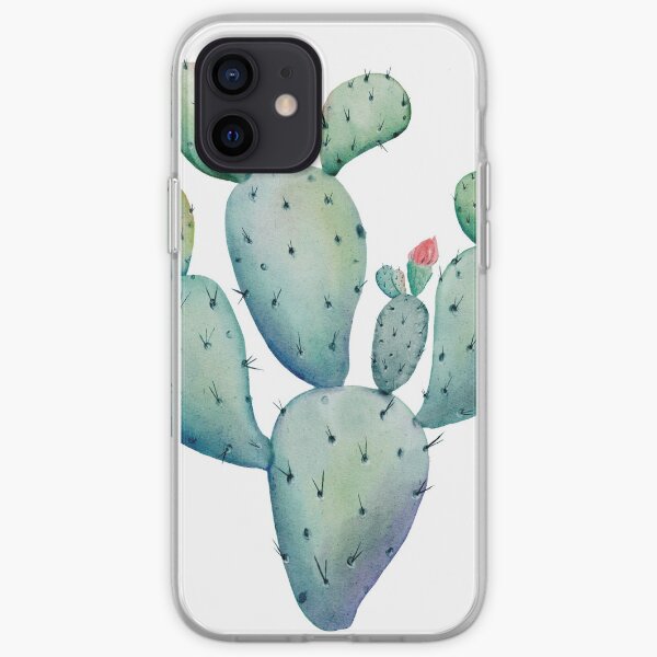 Cactus du désert aquarelle de figue de barbarie Coque souple iPhone