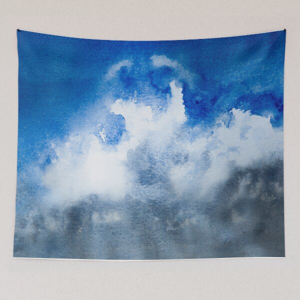 Item preview, Blue Sky Painting Blue Sky Watercolour Painting by Syman Kaye - Modern Blue Sky Art designed and sold by Syman Kaye.