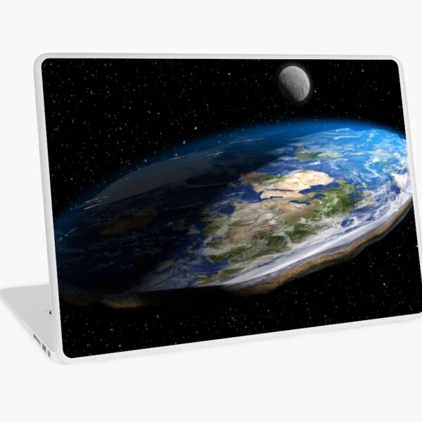 Earth is flat, Astronomy, Science, Exploration, Moon, Space, Galaxy, Solar System, Atmosphere, Satellite Laptop Skin