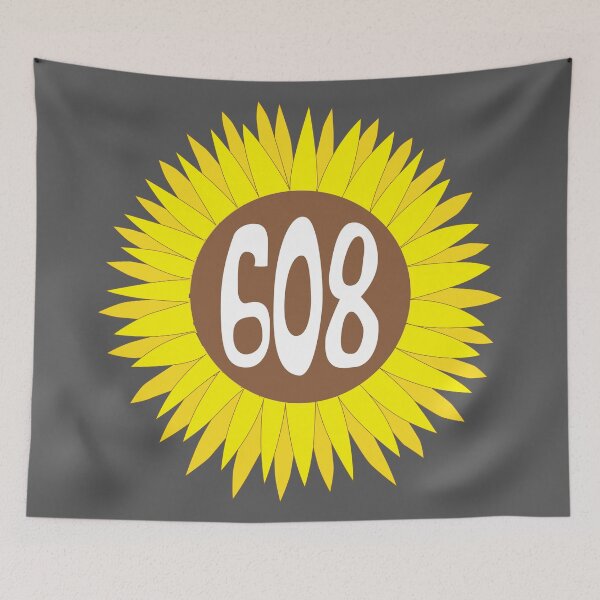 Item preview, Hand Drawn Wisconsin Sunflower 608 Area Code designed and sold by itsrturn.