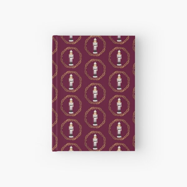 The Nutcracker Christmas Special - Toy King Nutcracker in Golden Christmas Wreath (Crimson) Hardcover Journal