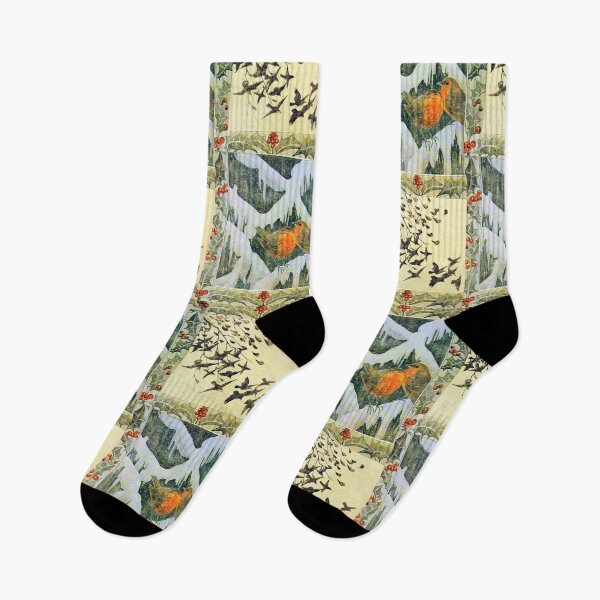 Item preview, ROBINS IN THE SNOW AND FLYING WINTER BIRDS designed and sold by BulganLumini.