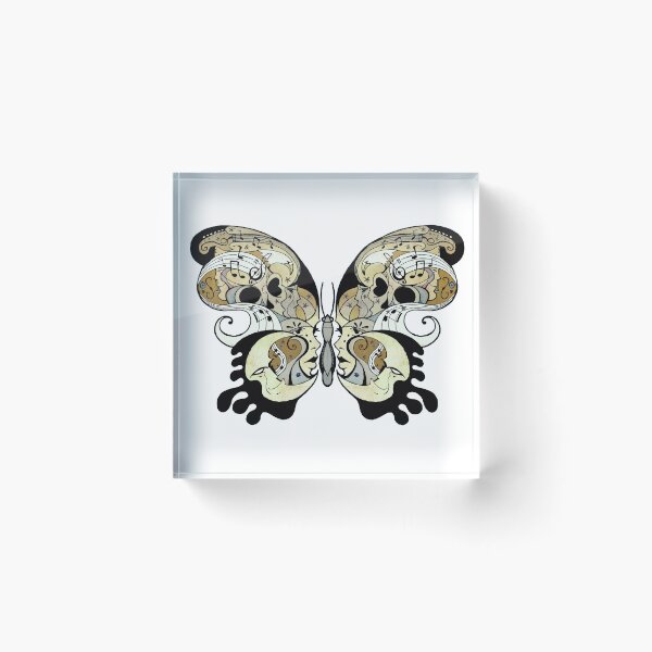 Item preview, Rock n Roll Butterfly design with faces, skulls, moons and guitars  designed and sold by JLDavidsonArt.