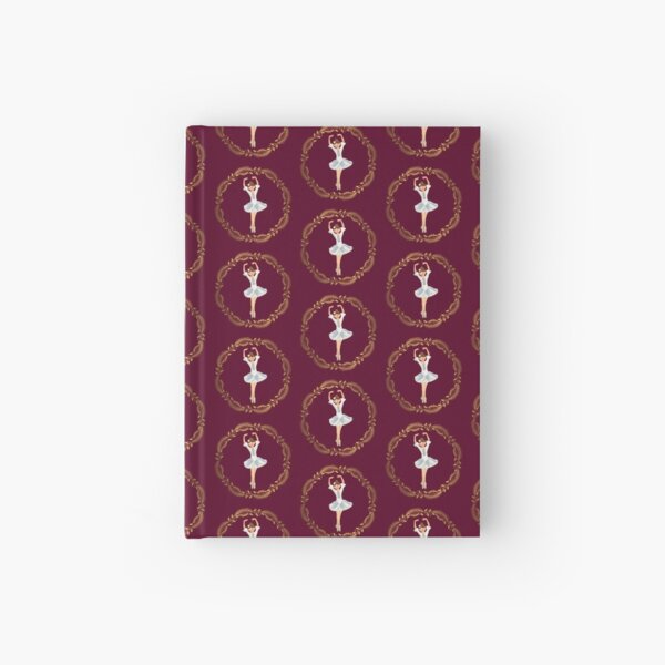 The Nutcracker Christmas Special - Nutcracker Scene - Ballerina dance in Golden Christmas Wreath Hardcover Journal