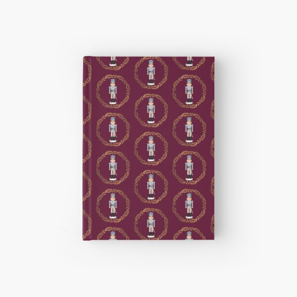 The Nutcracker Christmas Special - Toy Soldier Nutcracker in Golden Christmas Wreath (Crimson) Hardcover Journal