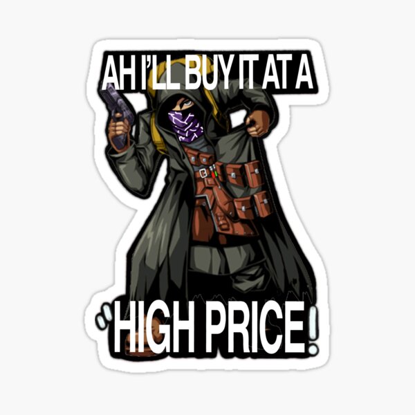 Resident Evil 4 Merchant Quotes "Resident Evil 4 Merchant (Quotes # 3) (Black Outline)" Sticker By  Lilflipjimmy | Redbubble