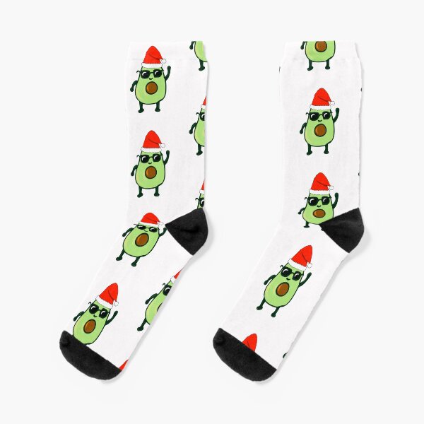 Avocado dances Christmas funny gift idea Socks