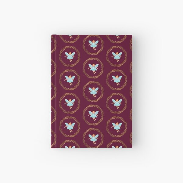 The Nutcracker Christmas Special - Nutcracker Scene -Sugar Plum Fairy in Golden Christmas Wreath (Crimson) Hardcover Journal