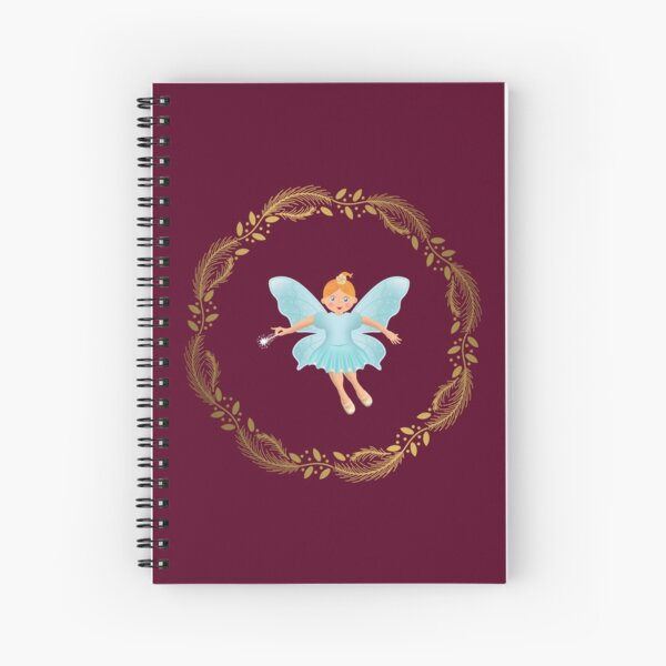 The Nutcracker Christmas Special - Nutcracker Scene -Sugar Plum Fairy in Golden Christmas Wreath (Crimson) Spiral Notebook