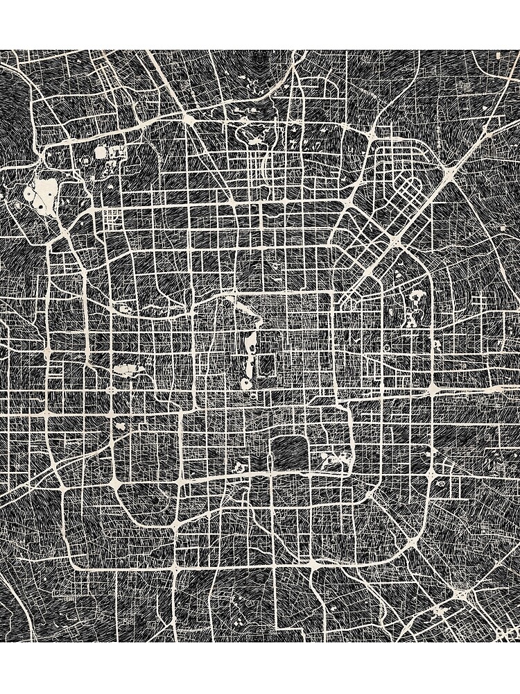 Thumbnail 3 of 3, Scarf, Beijing map designed and sold by InkMaps.