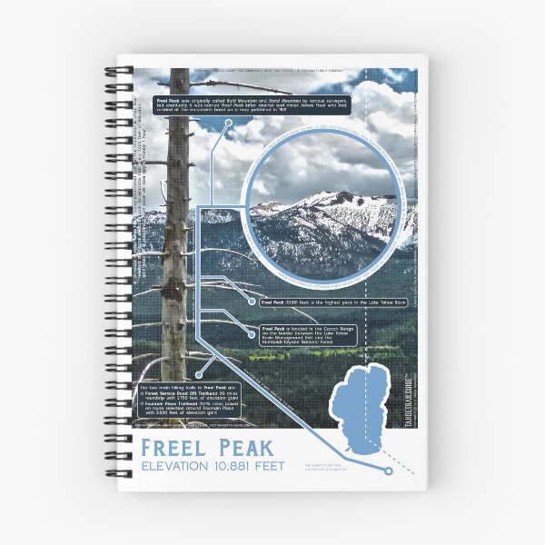 Aperçu de l'œuvre Infographie Freel Peak créée et vendue par Tahoe Trail Guide.