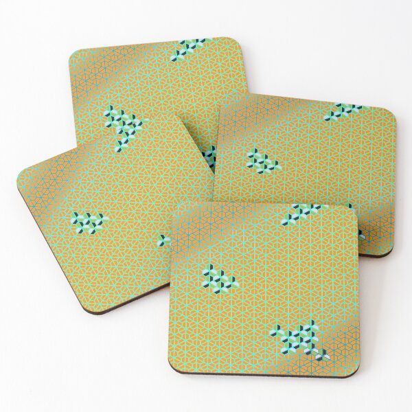 Item preview, Hexagonal stunning geometric pattern: Bishamon Kikko, green tones designed and sold by Blacklinesw9.
