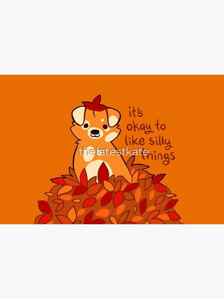 Disover "It's Okay to Like Silly Things" Fall Leaves Puppy Bath Mat