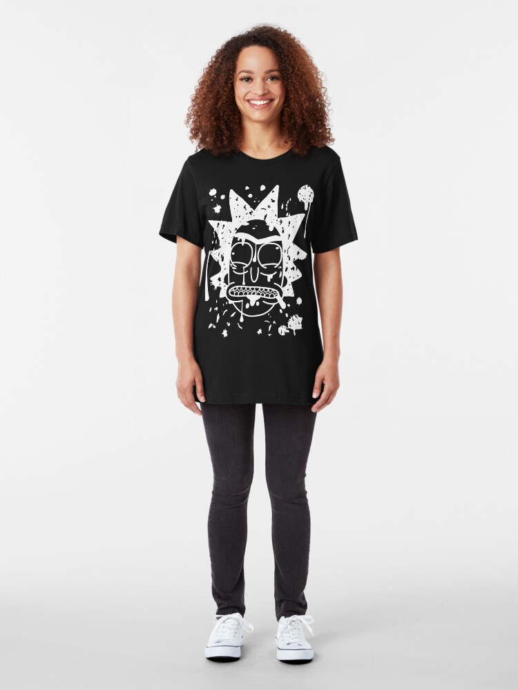 Alternate view of Dripping spit Rick Sanchez White Slim Fit T-Shirt
