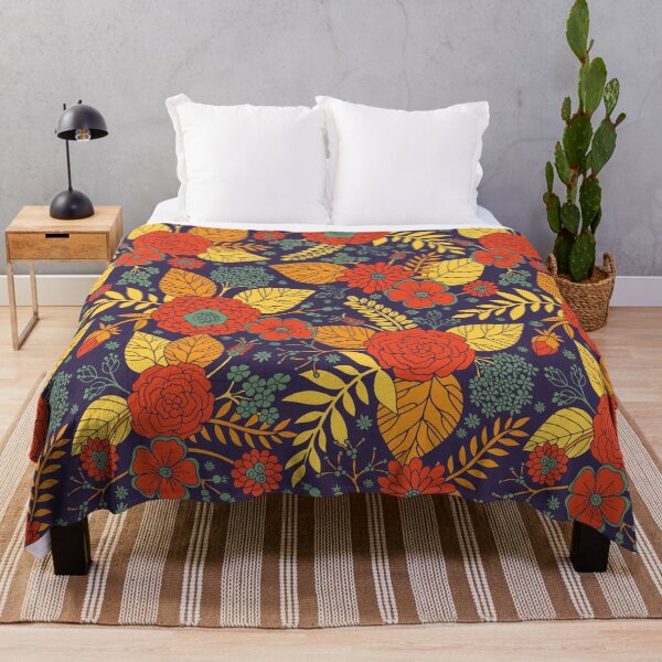 Item preview, Orange, Purple, Teal & Yellow Floral Pattern designed and sold by somecallmebeth.