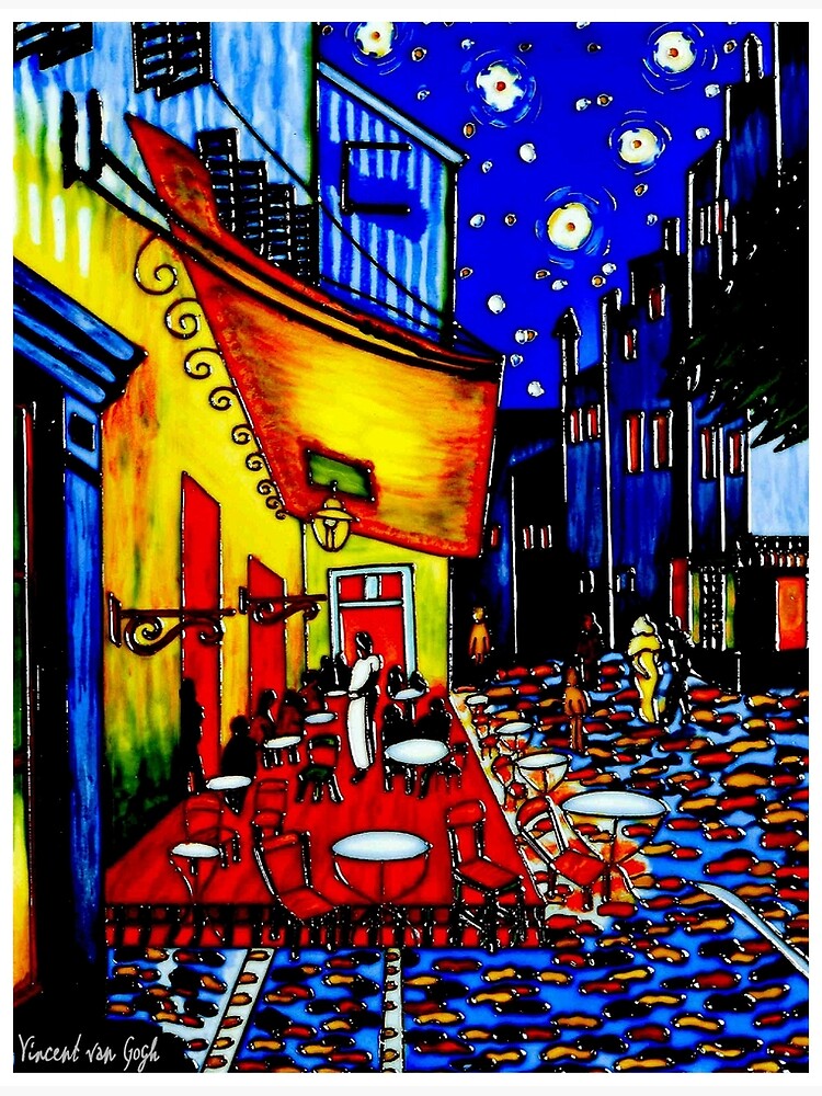 Disover CAFE TERRACE at NIGHT : Vintage 1888 Van Gogh Print Premium Matte Vertical Poster