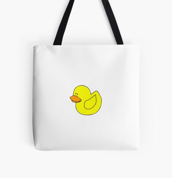 LANBAIHE You've Been Ducked Bag, Duck Duck Tote Bag, Purse For Duck Lovers,  Yellow Duck Carrying Sack, Rubber Duck Bag, Carryall, Natural Canvas Tote