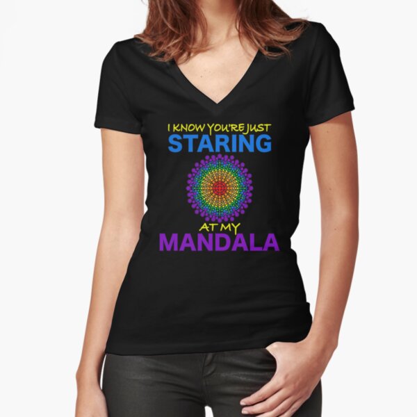 Staring at My Mandala Fitted V-Neck T-Shirt