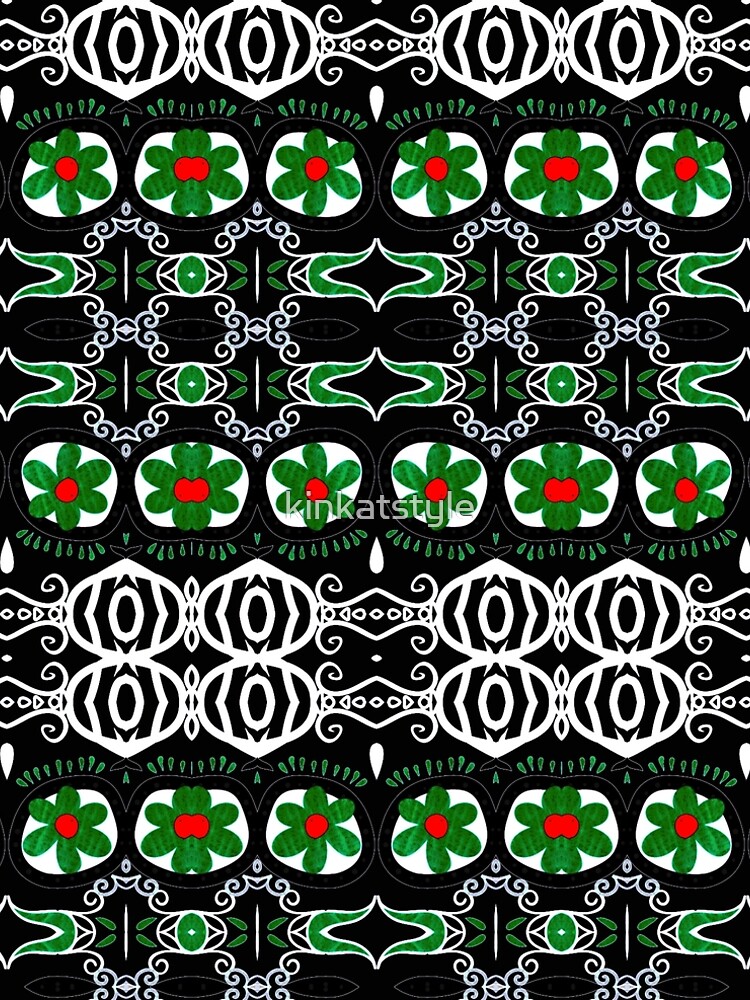 Thumbnail 4 of 4, A-Line Dress, The Green Flower designed and sold by kinkatstyle.