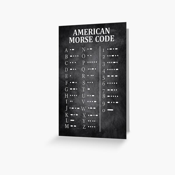 Morse Code Chart Greeting Card By Culturestash Redbubble