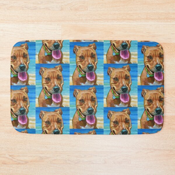 Item preview, Adorable PITBULL Mix by the beach designed and sold by RobertPhelpsArt.