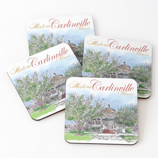 Item preview, Carlinville, Illinois Gazebo Coasters designed and sold by Rosart-Design.