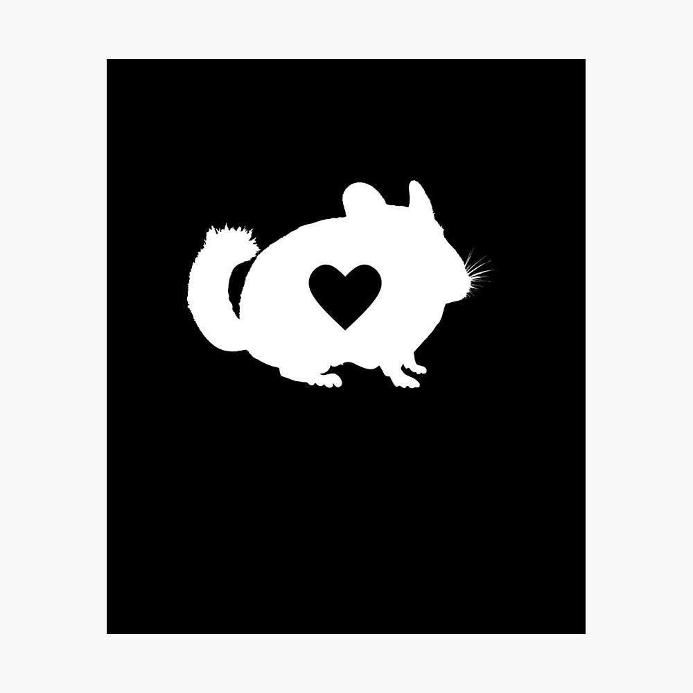 Chinchilla Lover Chinchillas Love Chinchilla Heart Chinchilla Owner Chinchilla Silhouette Chinchilla Gift Poster For Sale By Insanius Redbubble