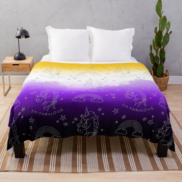 Item preview, I’m fabulous! Non binary pride unicorns pattern flag - watercolor  designed and sold by Chiara Filincieri.