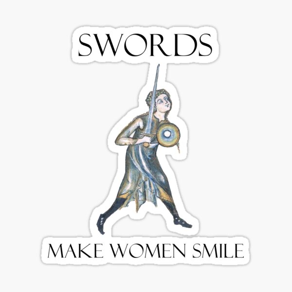 Vista previa del artículo con la obra «Las espadas hacen sonreír a las mujeres», diseñado y vendido por emovendo.