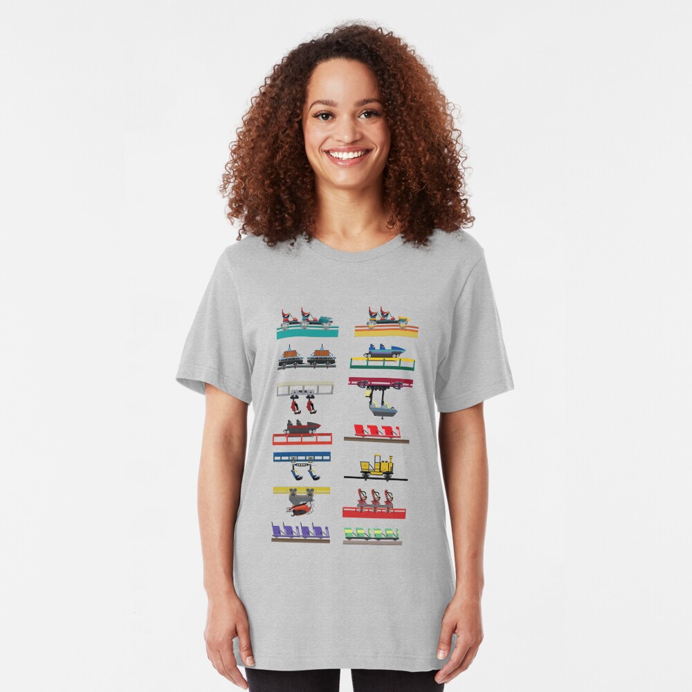 Canada's Wonderland Coaster Cars Design Slim Fit T-Shirt